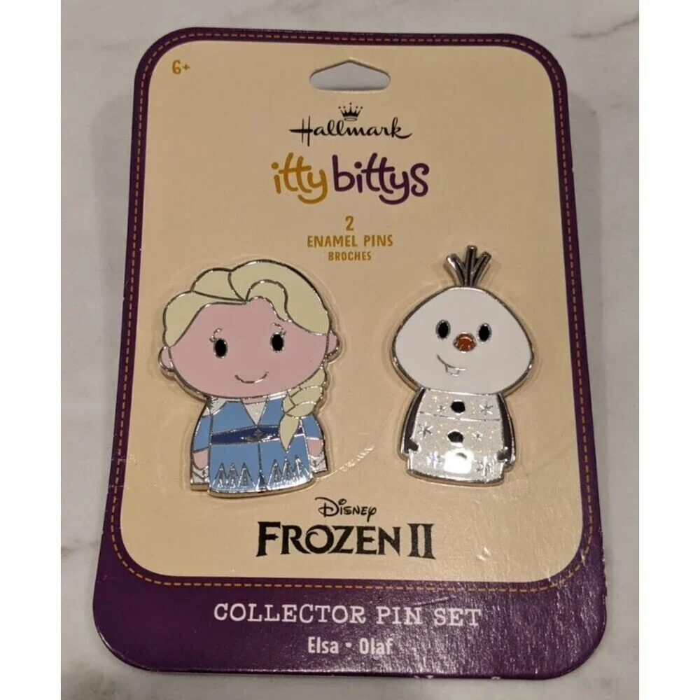 NEW~Hallmark Itty Bittys Frozen II Collector Pin Set (Elsa & Olaf)